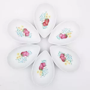 6 ramekins Limoges porcelaine shape of avocadoes
