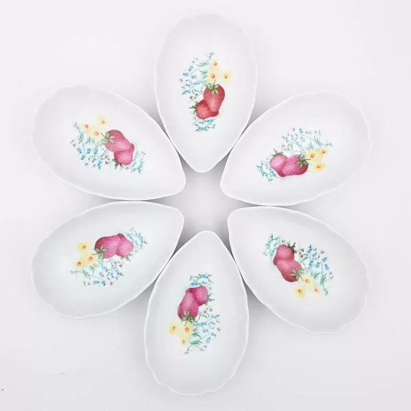 6 ramekins Limoges porcelaine shape of avocadoes