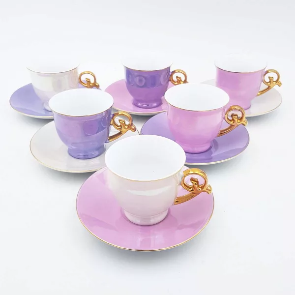 Geneviève Lethu "Ombline" Porcelain Coffee cups set 6p