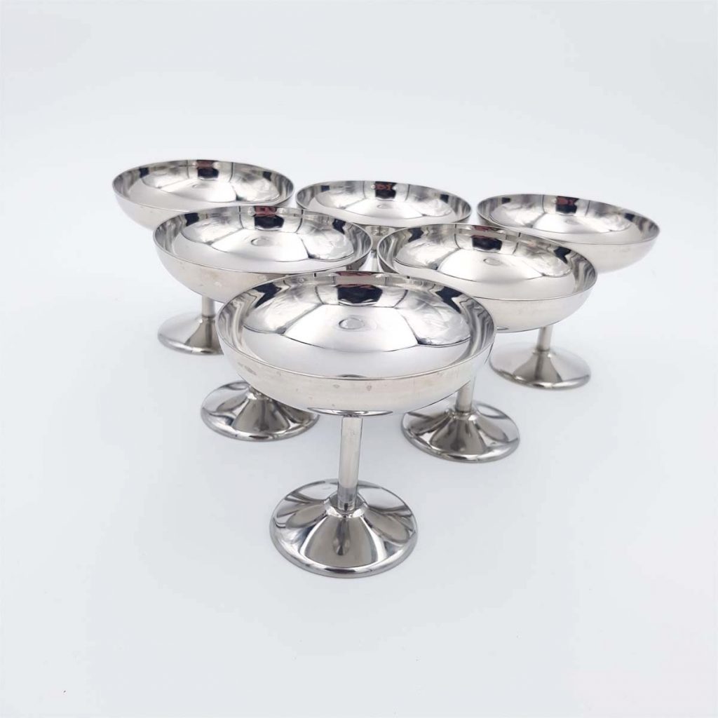 6x2oz vintage Dessert bowls Ice cream cups Champagne cups 1970 1980 stainless steel Guy Degrenne Boutique Bright 6cl 6x2oz vintage Dessert bowls Ice cream cups Champagne cups 1970 1980 stainless steel Guy Degrenne Boutique Bright 6cl