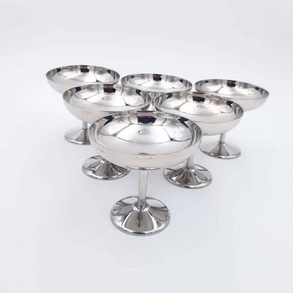 6 Vintage Dessert bowls GUY DEGRENNE "Boutique" stainless - Image 10