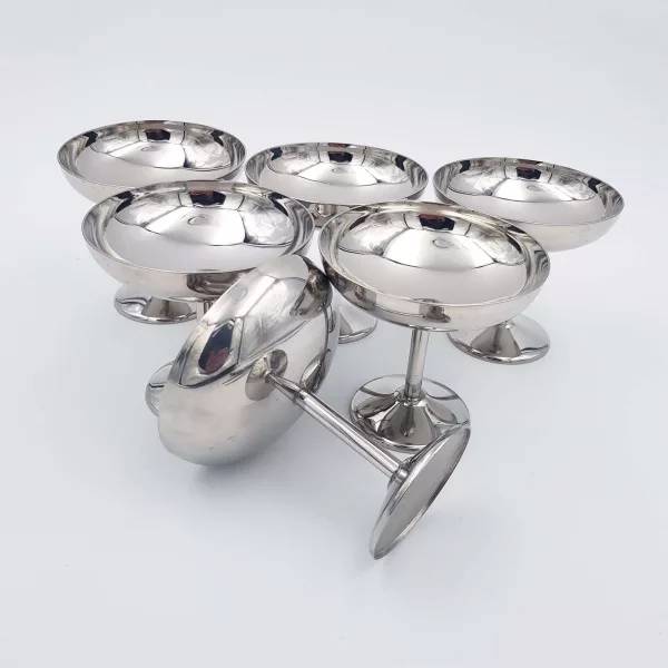 6 Vintage Dessert bowls GUY DEGRENNE "Boutique" stainless