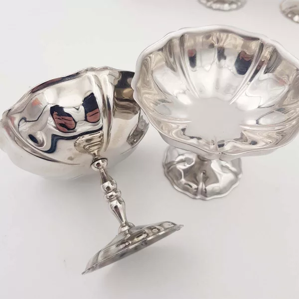 6 Vintage Dessert bowls JEAN COUZON "Flora" stainless - Image 5
