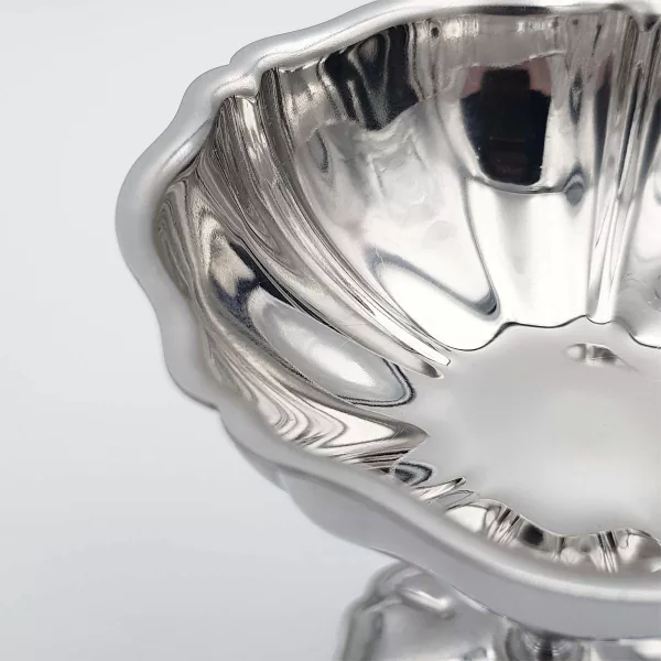 6 Vintage Dessert bowls JEAN COUZON "Flora" stainless - Image 6