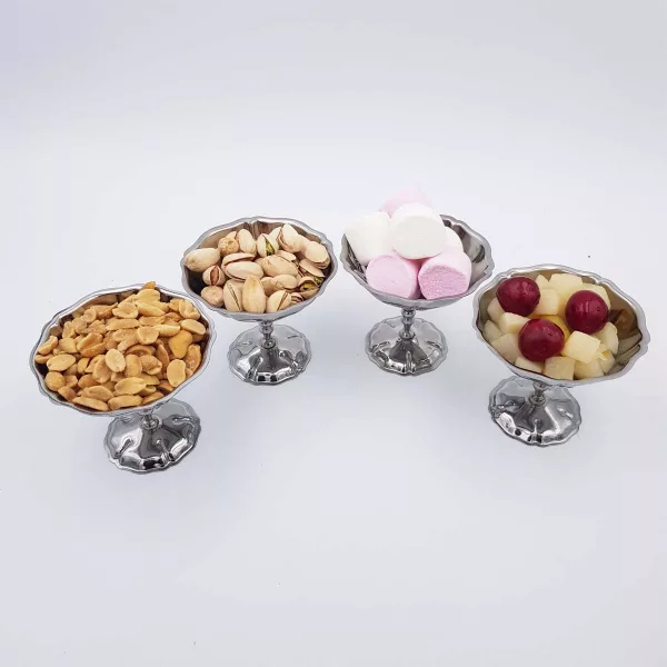 6 Vintage Dessert bowls JEAN COUZON "Flora" stainless - Image 4
