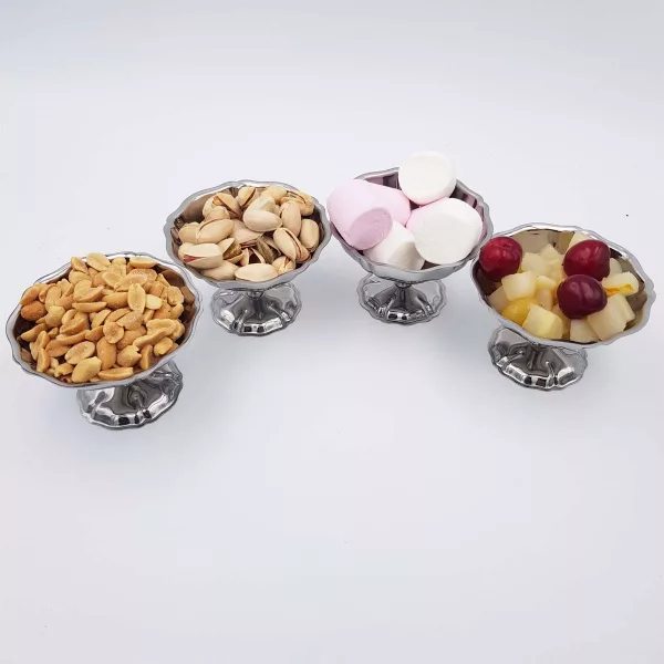 6 Vintage Dessert bowls JEAN COUZON "Regency" stainless - Image 4