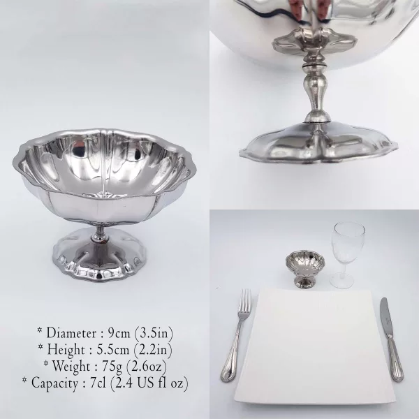 6 Vintage Dessert bowls JEAN COUZON "Regency" stainless - Image 2