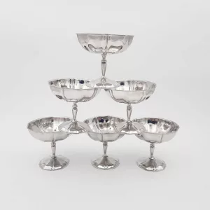 6 Vintage Dessert bowls TOUTINOX stainless