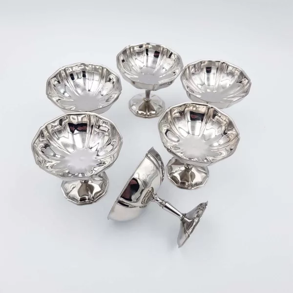 6 Vintage Dessert bowls TOUTINOX stainless - Image 10