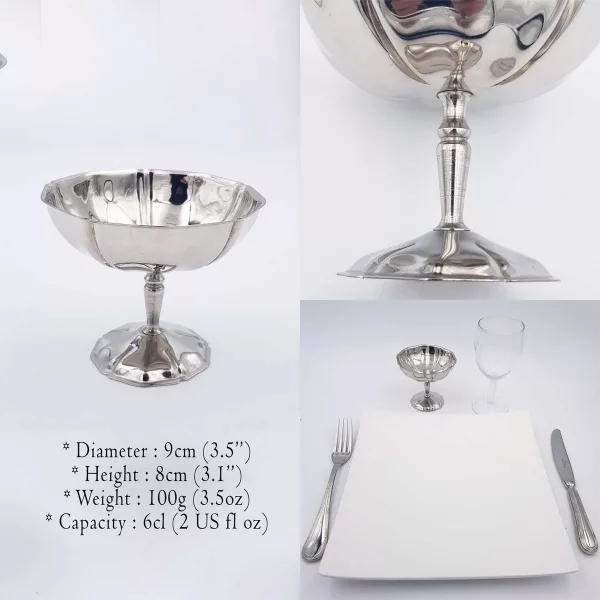 6 Vintage Dessert bowls TOUTINOX stainless - Image 2