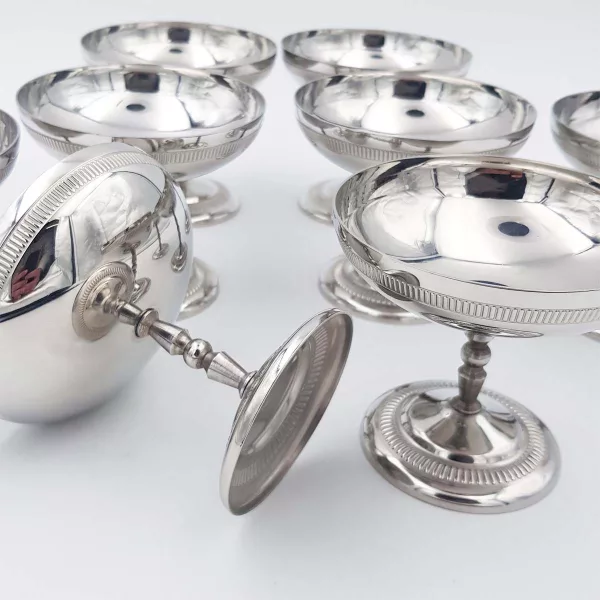 6 Vintage Dessert bowls JEAN COUZON "Ambassador" stainless