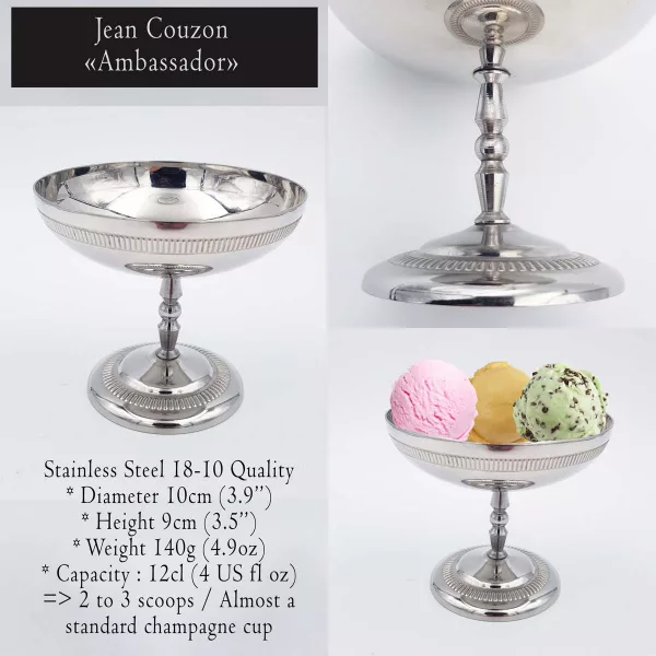 6 Vintage Dessert bowls JEAN COUZON "Ambassador" stainless - Image 2