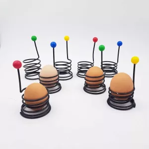 8 vintage eggcups Shape of springs 1980s