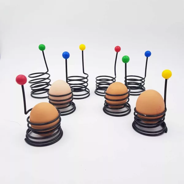8 vintage eggcups Shape of springs 1980s