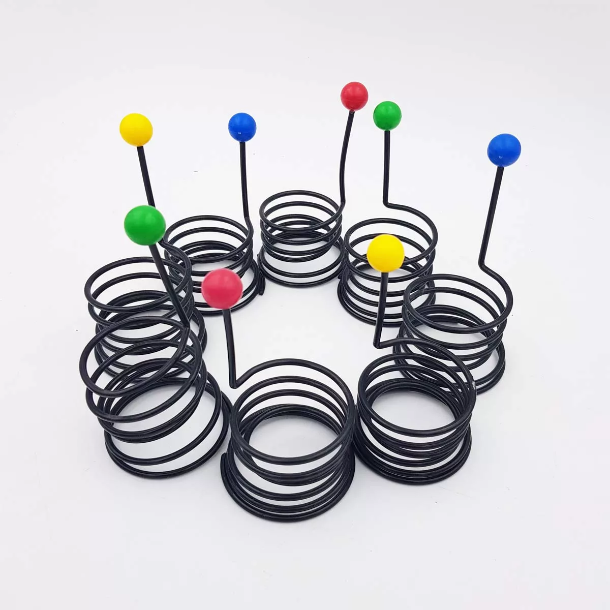 8 Vintage eggcups multicolor spiral memphis 1980s