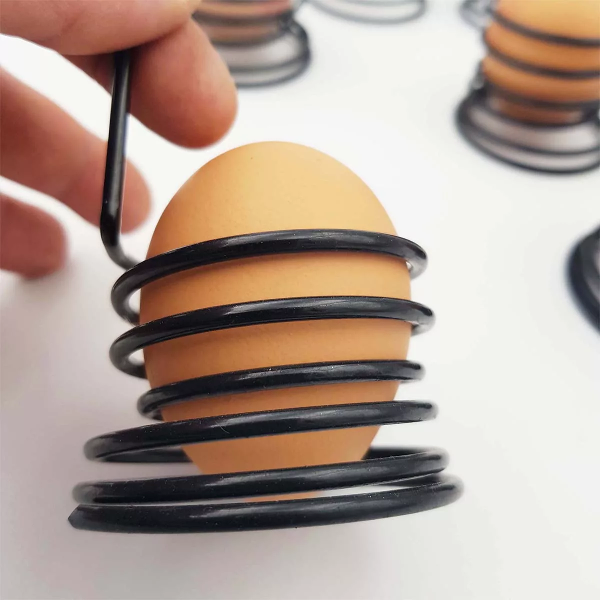 8 Vintage eggcups multicolor spiral memphis 1980s