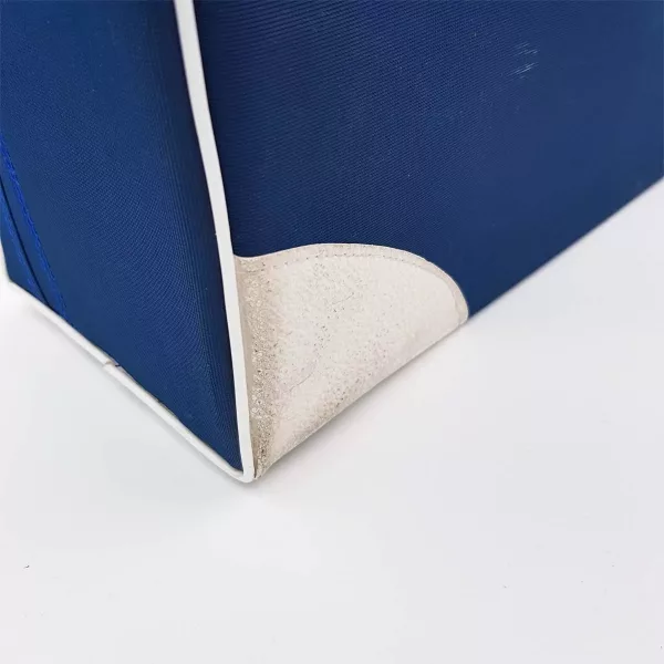 Air France suitcase 1970s Wood and Fabric Blue and White ~21.3"x13.8"x5.9" - Image 7