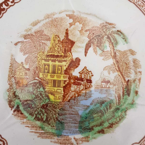6 Antique Dessert plates Longwy 1900 "Cyprus" Collection - Image 3
