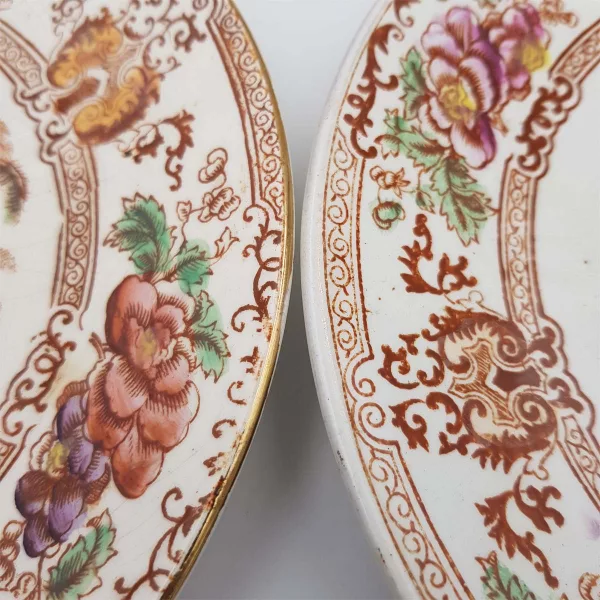 6 Antique Dessert plates Longwy 1900 "Cyprus" Collection - Image 5