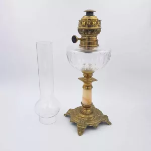Oil Lamp Matador 20 XIXth century MATADOR 20 Brass Onyx Crystal Height ~24