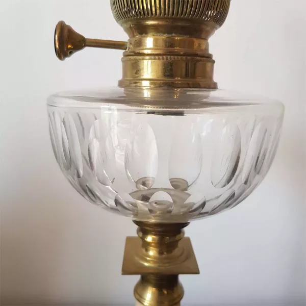 Oil Lamp Matador 20 XIXth century MATADOR 20 Brass Onyx Crystal Height ~24" - Image 4