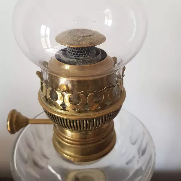Oil Lamp Matador 20 XIXth century MATADOR 20 Brass Onyx Crystal Height ~24" - Image 5