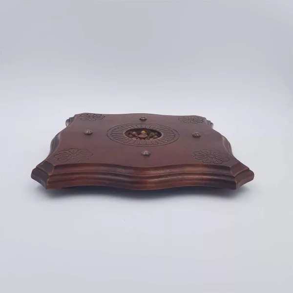 Wood trivet Engraved Central medallion France 1950s - Image 4