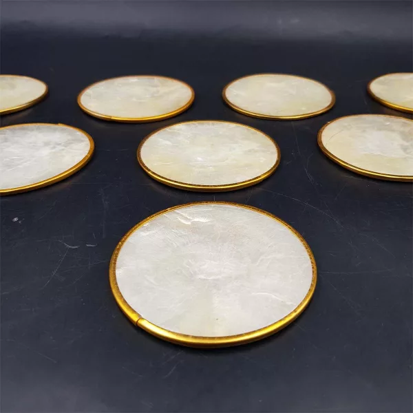 Mother-of-pearl aperitive set 3 bowls + 8 coasters - Image 8
