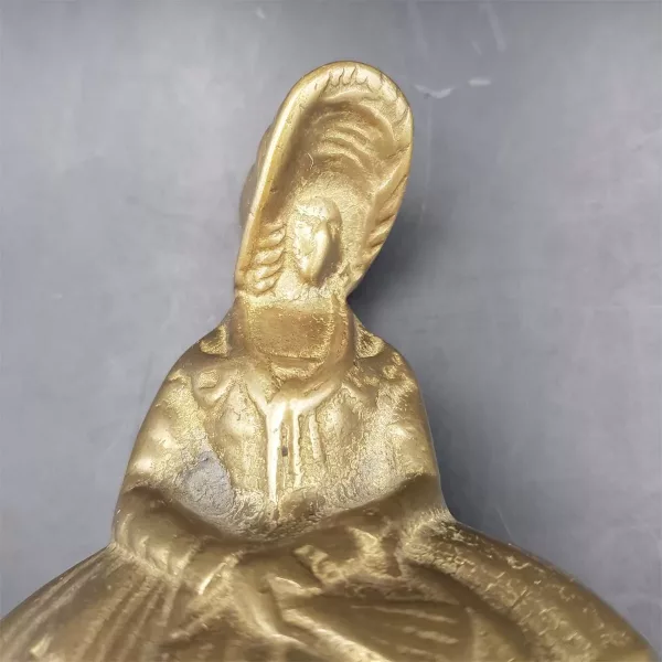 Brass table bell Shape of a woman in hat and crinoline 1960s France - Image 7
