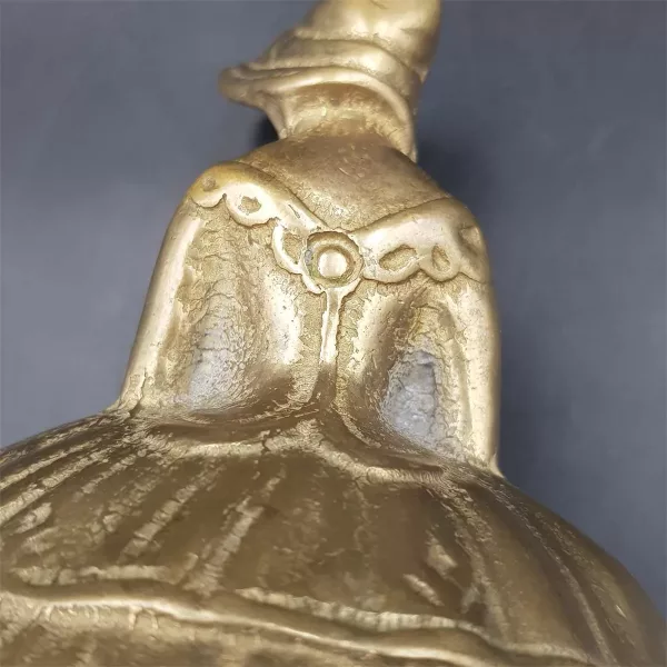 Brass table bell Shape of a woman in hat and crinoline 1960s France - Image 8