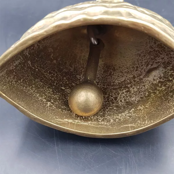 Brass table bell Shape of a woman in hat and crinoline 1960s France - Image 9
