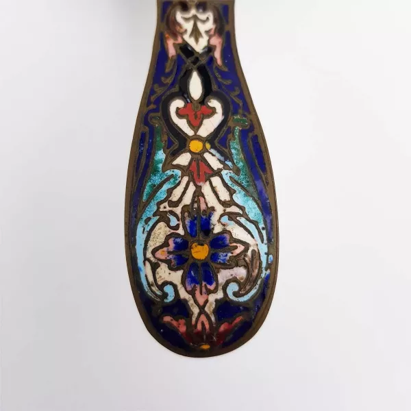Antique Candlestick Bronze & Cloisonne Enamel 19th century - Image 5