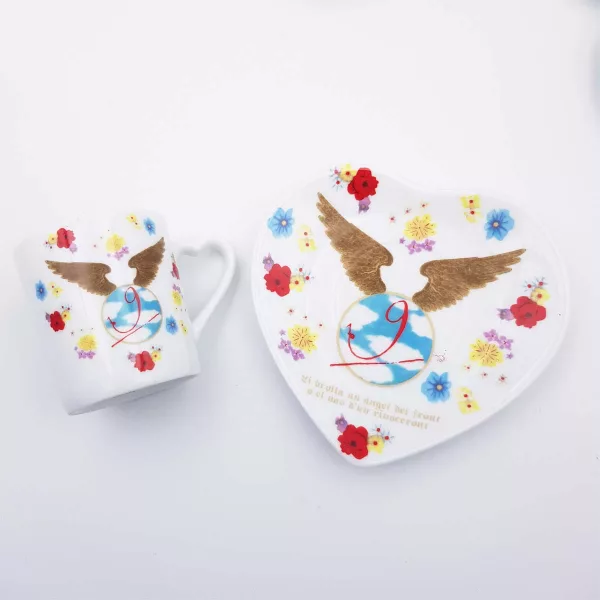 Salvador Dali x Philippe Deshoulières Limoges "AUCA" Coffee cups and saucers 5p - Image 2
