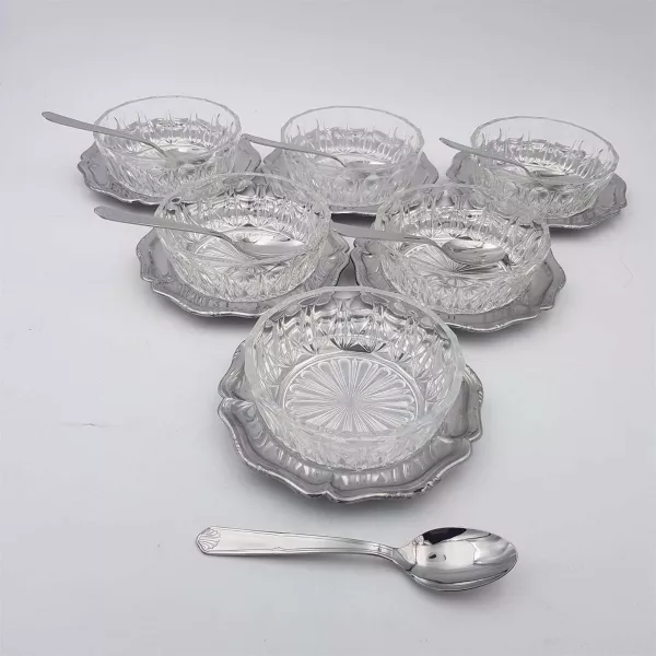 Vintage glass bowls Guy Degrenne "Trianon" 6p - Image 3