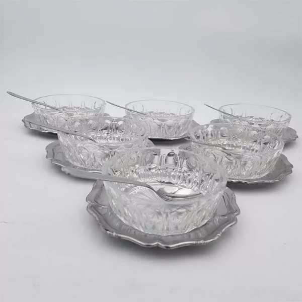 Vintage glass bowls Guy Degrenne "Trianon" 6p - Image 9