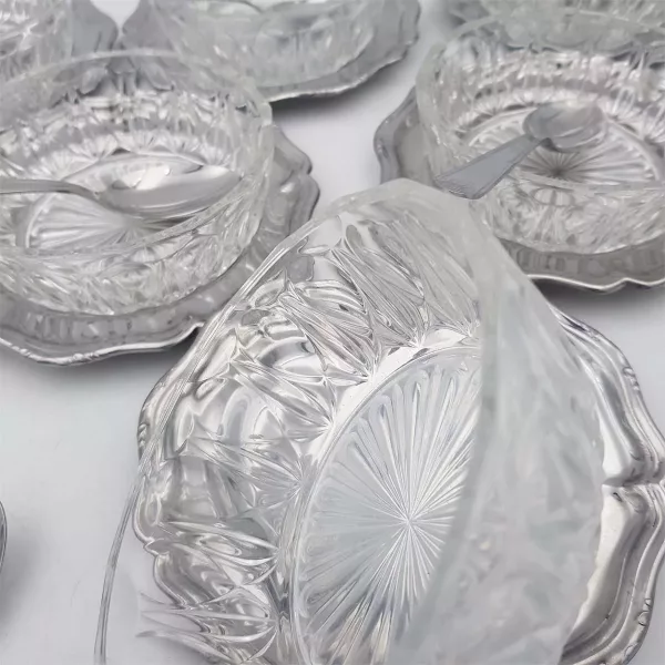 Vintage glass bowls Guy Degrenne "Trianon" 6p - Image 5
