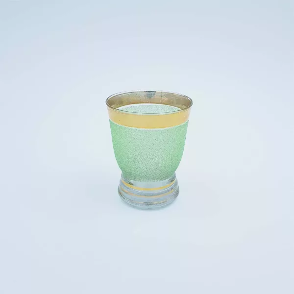 Liquor set Green grainy-textured glass vintage 1950s - Image 10
