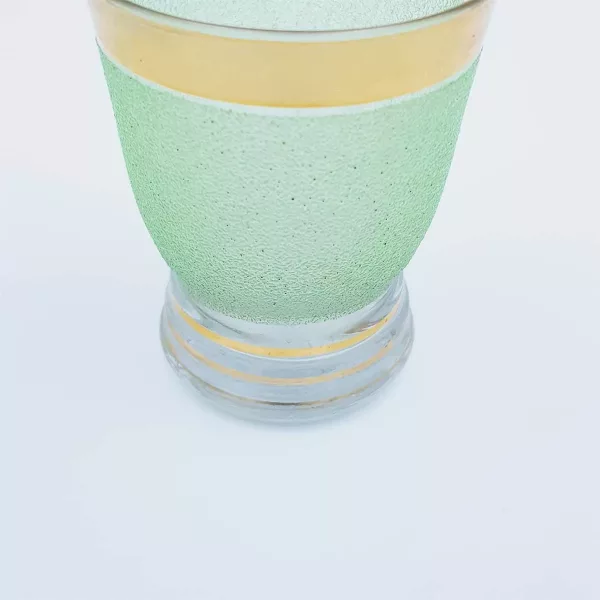 Liquor set Green grainy-textured glass vintage 1950s - Image 11