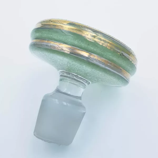 Liquor set Green grainy-textured glass vintage 1950s - Image 9