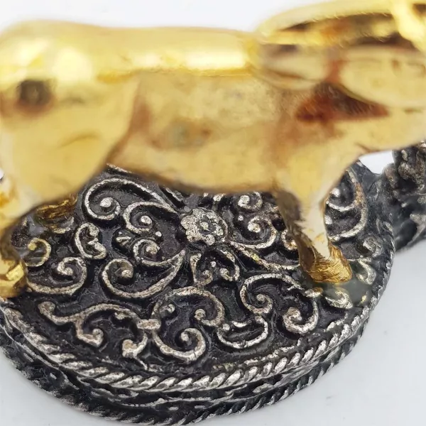 6 Knife rests Horses & Show jumping fences Silver plated & Gilt - Image 8