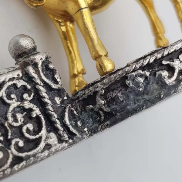 6 Knife rests Horses & Show jumping fences Silver plated & Gilt - Image 12