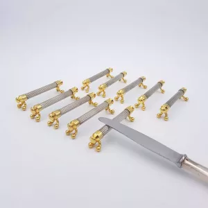 10 Knife rests Silver plated & Gilt Olivier Saint-Honoré France 1950s