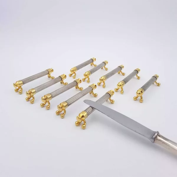 10 Knife rests Silver plated & Gilt Olivier Saint-Honoré France 1950s
