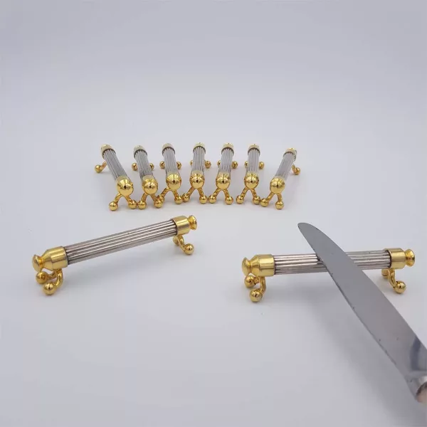 10 Knife rests Silver plated & Gilt Olivier Saint-Honoré France 1950s - Image 9
