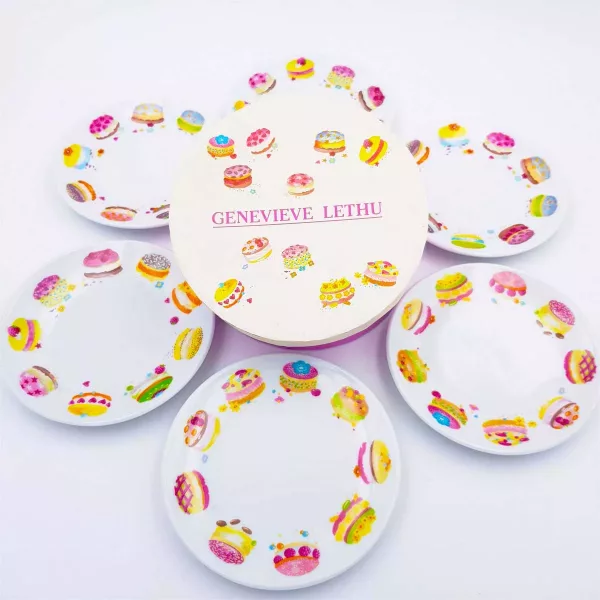 Genevieve Lethu Mini dessert plates Diameter 4.7" Original box