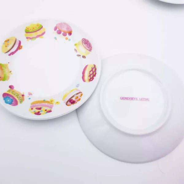 Genevieve Lethu Mini dessert plates Diameter 4.7" Original box - Image 6
