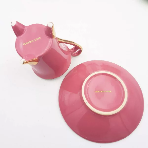 Geneviève Lethu "Aquarelle" Porcelain Coffee cups set 6p - Image 7