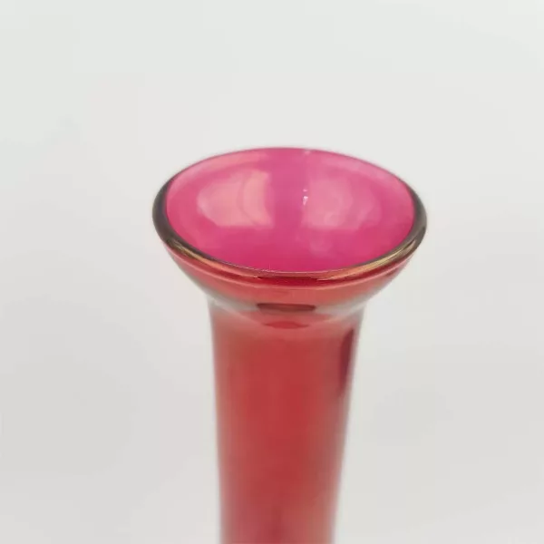 Pink cut glass 1960 Alcohol decanter + 4 glasses - Image 7