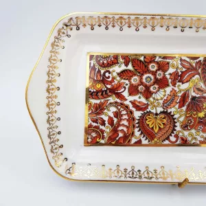 Cake dish Pillevuyt porcelain vintage Cashmere deco