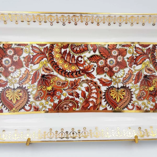 Cake dish Pillevuyt porcelain vintage Cashmere deco - Image 3